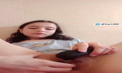Beautiful girl having fun on camera